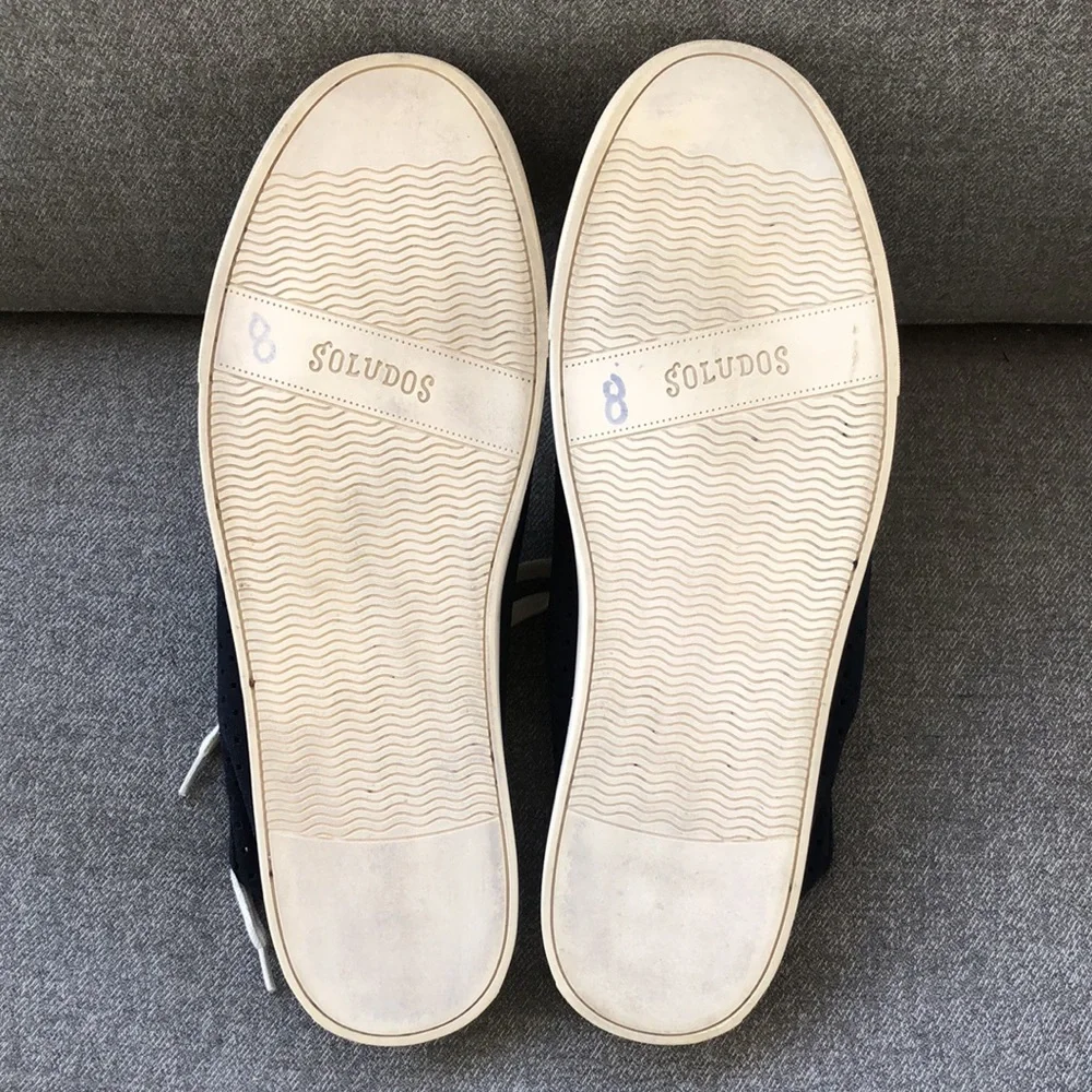 Worn once! - SOLUDOS Perforated Suede Leather Sneakers - Picture 6 of 9